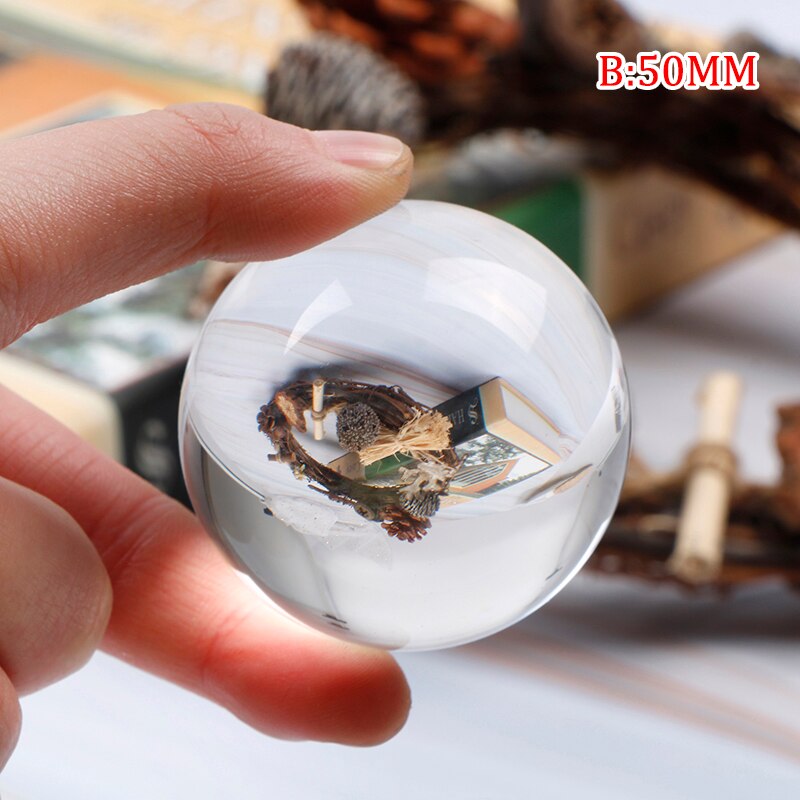 Crystal Ball Large Transparent Crystal Ball Lucky Rainbow Photo Crystal Ball: B