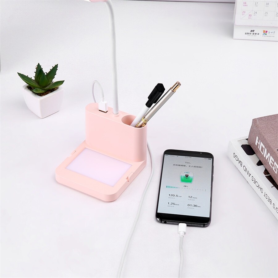 Touch Dimmable LED Desk Lamp USB Rechargeable Adjustment Message Table Light for Children Kids Reading Study Bedside Bedroom