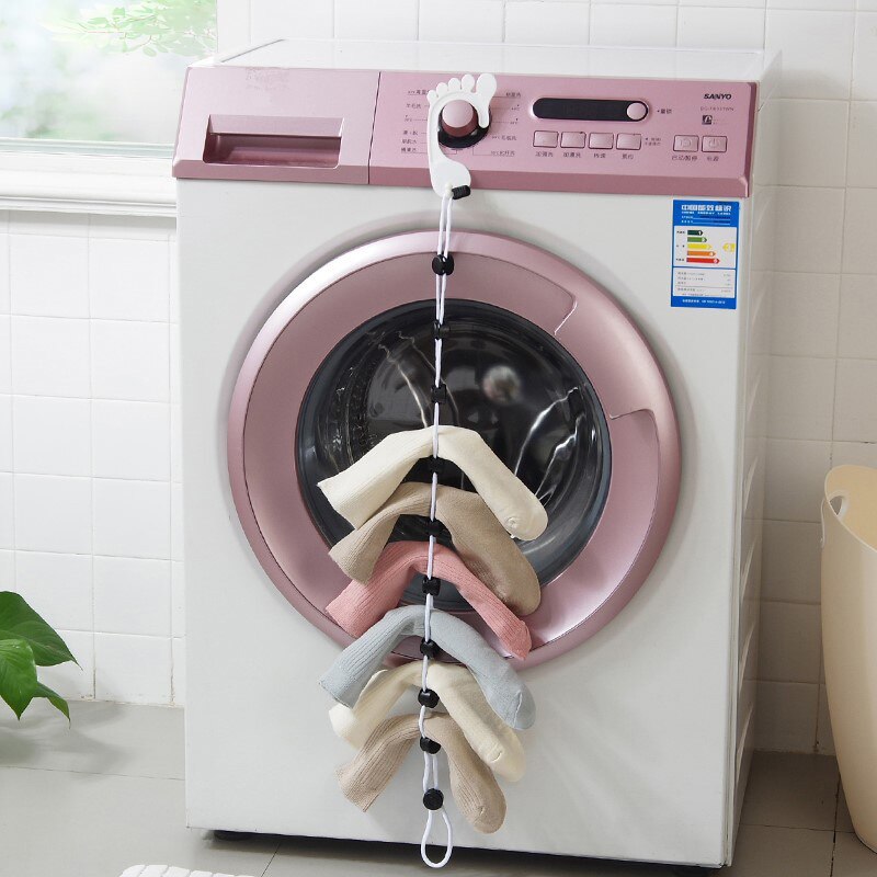 Thuis Droogrekken Sokken Opknoping Touw Creatieve Multifunctionele Wassen Kleren Mand Netto