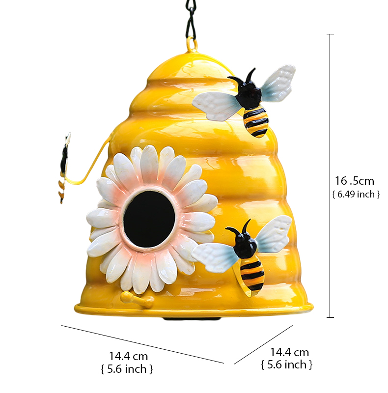 Pastoral Style Bird House Resin Crafts Outdoor Bird House Winter Warm Bird Nest Hanging Nest Garden Decoration: SZNC05