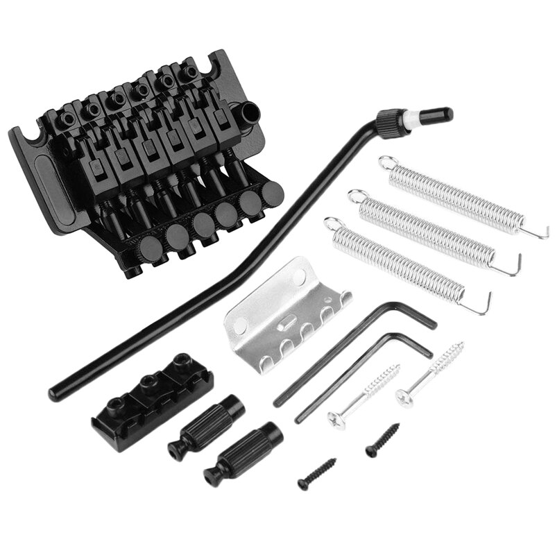 Sistema de montaje de puente de doble trémolo para guitarra eléctrica, piezas de repuesto para guitarra eléctrica floyd rose, Ibanez, jem, color negro: Default Title