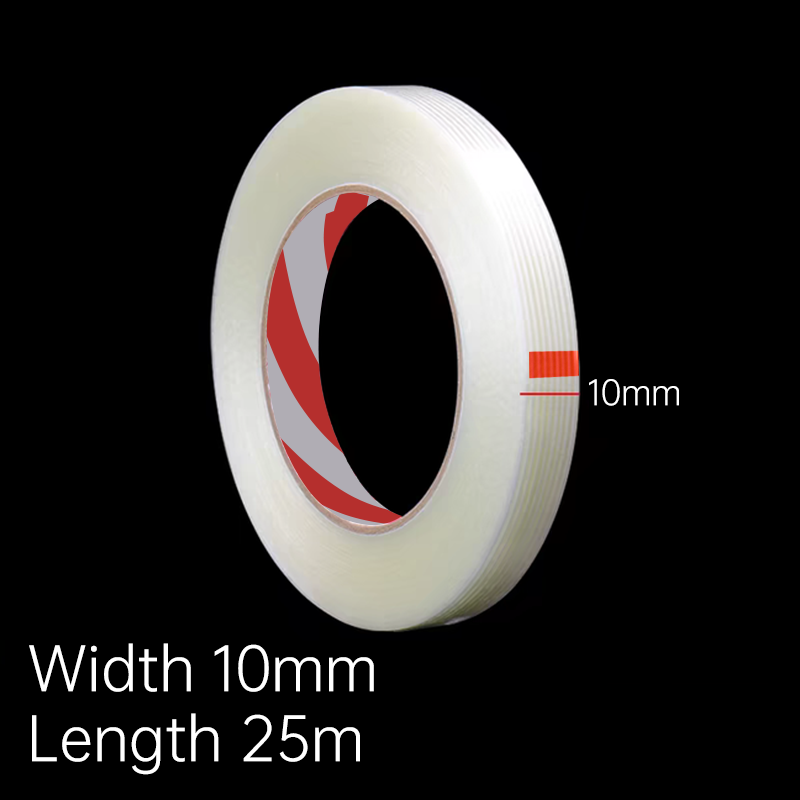 25 m Glasfaserband, transparent, gestreift, Faserband, wasserdichtes Klebeband, Lithium-Akku, Isolierfolie, Verpackung, fest: Lichtdurchlässig