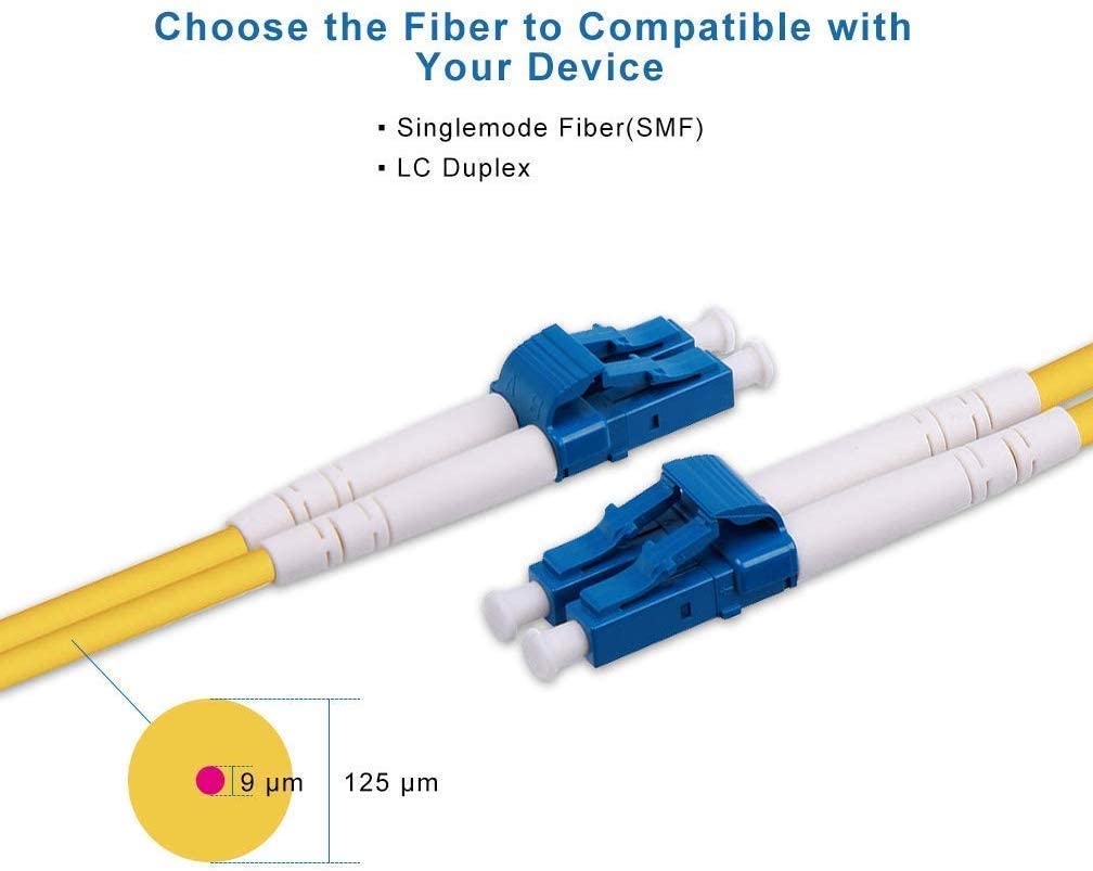 OS2 LC to LC Patch Cable Duplex 9/125 LSZH for SMF SFP Transceiver 2-Meter(6.6ft)