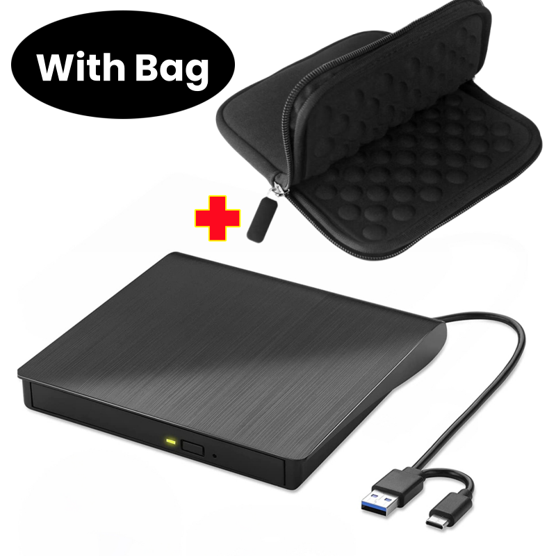 2 in 1 Type-C USB 3.0 External DVD Drive Reader Portable Ultra Slim DVD-RW CD Player Burner Writer Reader For Laptop Desktop PC: PURPLE