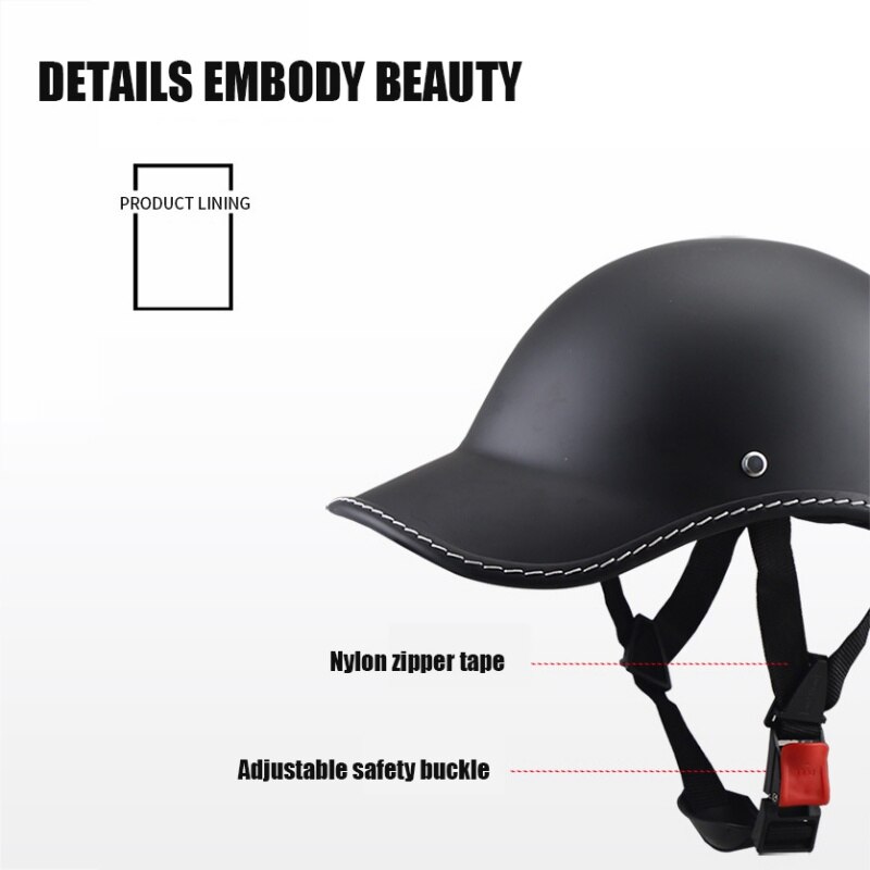 Motorfiets Half Helm Baseball Cap Stijl Half Gezicht Helm Elektrische Fiets Scooter Anti-Uv Veiligheid Harde Hoed