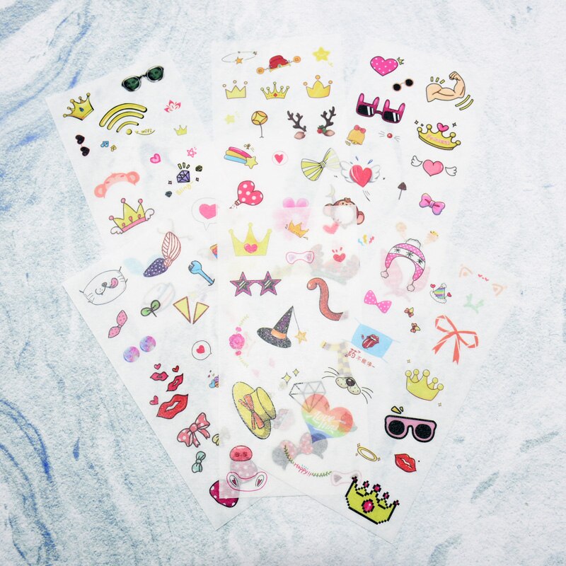 2 packs 12 sheets leuke cartoon bloemen en vogels stickers kinderen briefpapier transparante handbook DIY fotoalbum