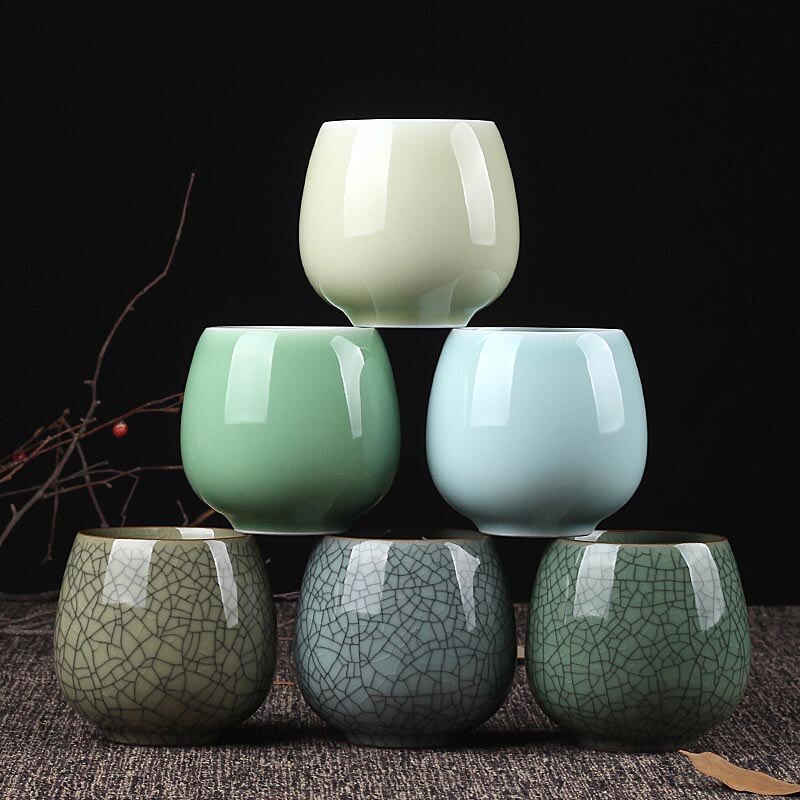 200ml Longquan Celadon Teacup Tea Ceremony Teaware Drinkware Office Master Cup Espresso Coffee Mug Water Cups Container Decor