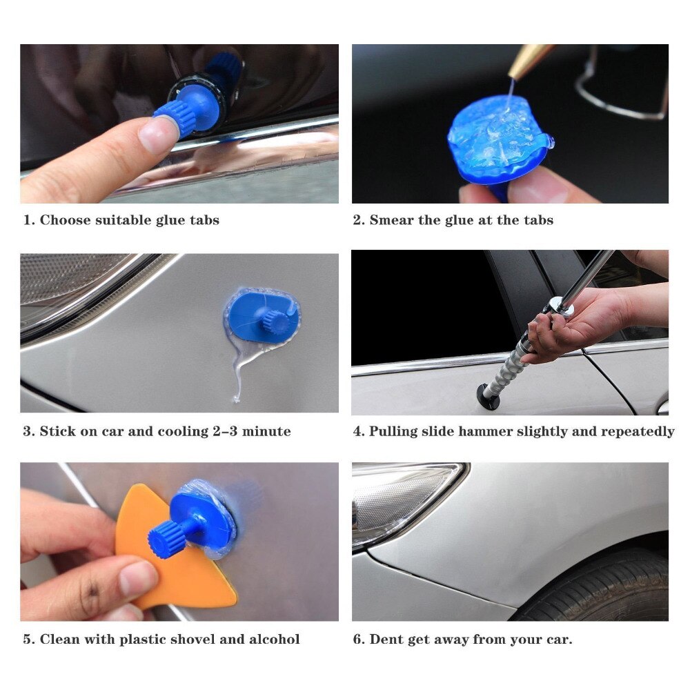 Gereedschappen Verveloos Dent Repair Dent Puller Uitdeuken Reverse Hamer Lijm Sticks Pull Tabs Remover Repair Hand Tool