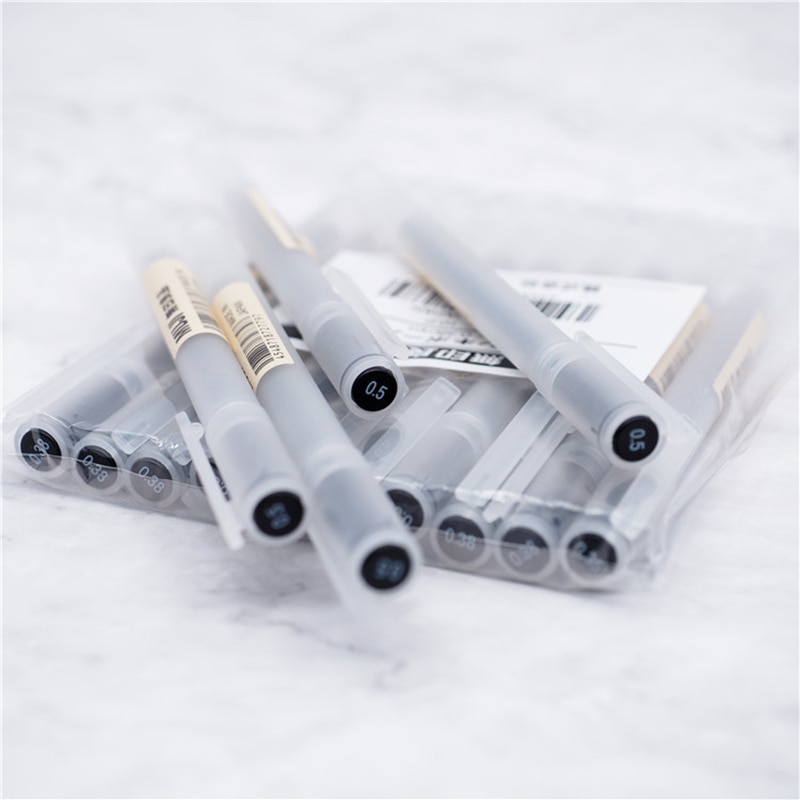 6 Stks/set Muji Stijl Japanse Gel Pen 0.5 Mm Zwarte Inkt Pen Maker Pen School Kantoor Student Examen Schrijven Briefpapier supply