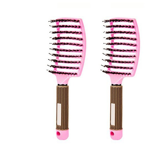 Brosse-cepillo de pelo para masaje del cuero cabelludo, 2 uds., peine para masaje del cuero cabelludo, cerdas de nailon, para mujeres, cepillo de pelo para desenredar, herramientas de estilo de peluquería: 2pcs Pink