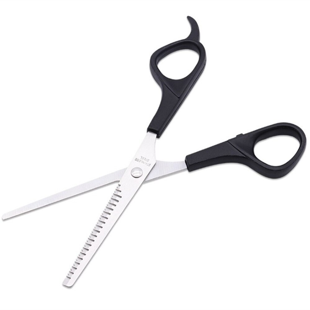 3 syles Cutting Thinning Styling Tool Hair Scissors Stainless Steel Salon Hairdressing Shears Regular Flat Teeth Blade: black  3