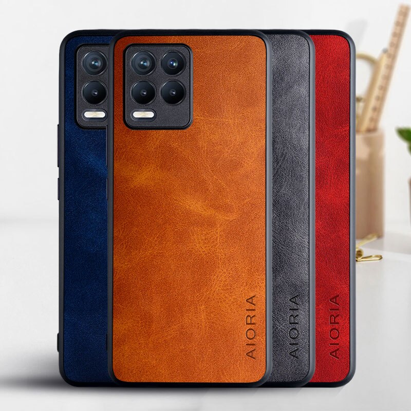 Telefoon Geval Voor Oppo Realme 8 Pro Coque Luxe Vintage Leather Skin Covers Voor Oppo Realme 8 Pro Case Funda capa