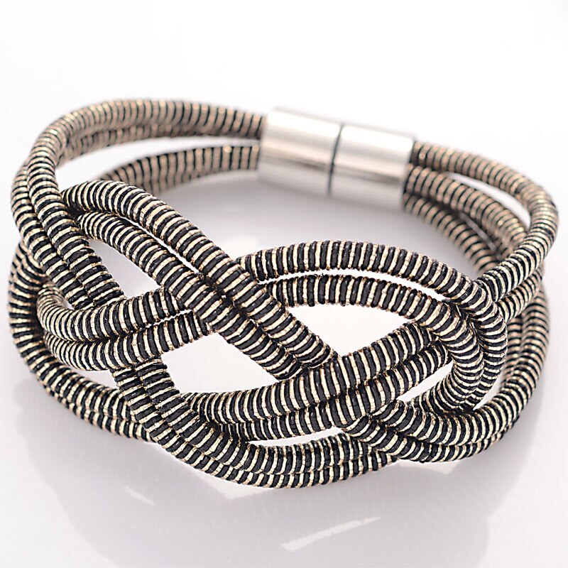 Minbsp Trendy Fashion intrecciato cavo a strisce nodo grande infinito chiusura magnetica bracciale con ciondolo per bracciali da donna regali gioielli