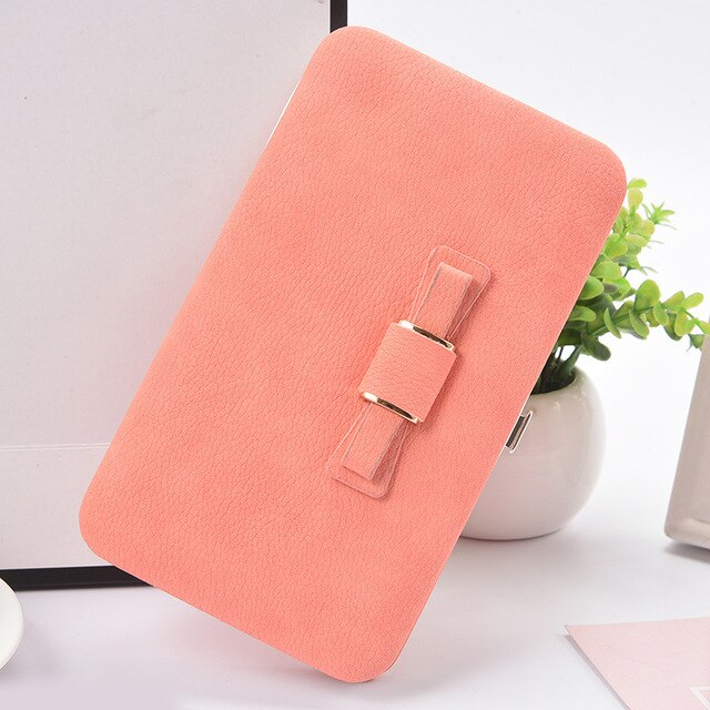 Catei Karrui Korean version of the women's wallet long mobile phone bag bow lunch box female bag tide: 001-3Cherry powder