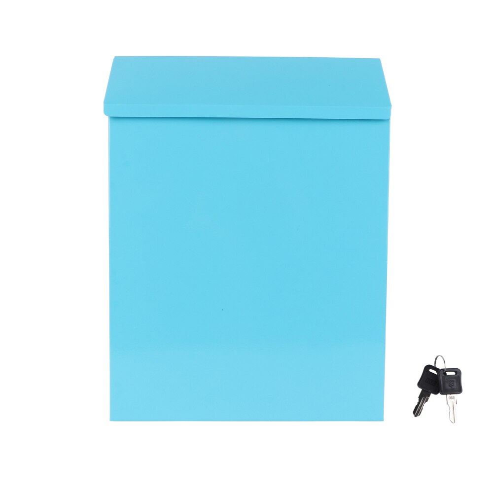 1pc European Style Letter Box Iron Mailbox Post Box Mailbox: Blue