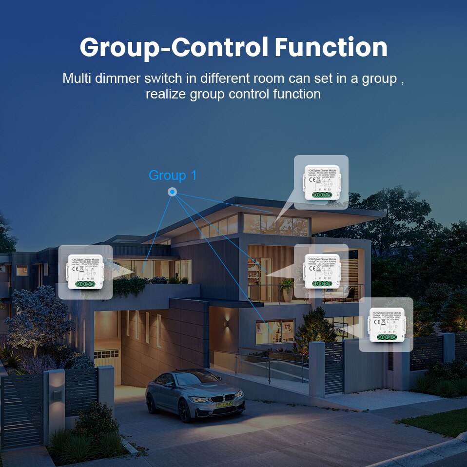 Avatto 1/2 gang tuya zigbee lysdæmper modul med 2 -vejs kontrol, smart pære lysdæmper kontakt fungerer for alexa google home