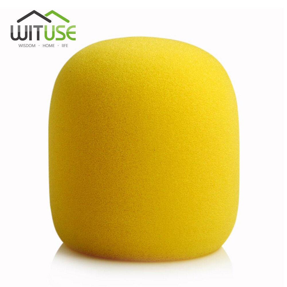 Microphone Foam Thicken Mic Cover Sponge Studio WindScreen Protective Grill Shield Soft Microphone Cap: Yellow