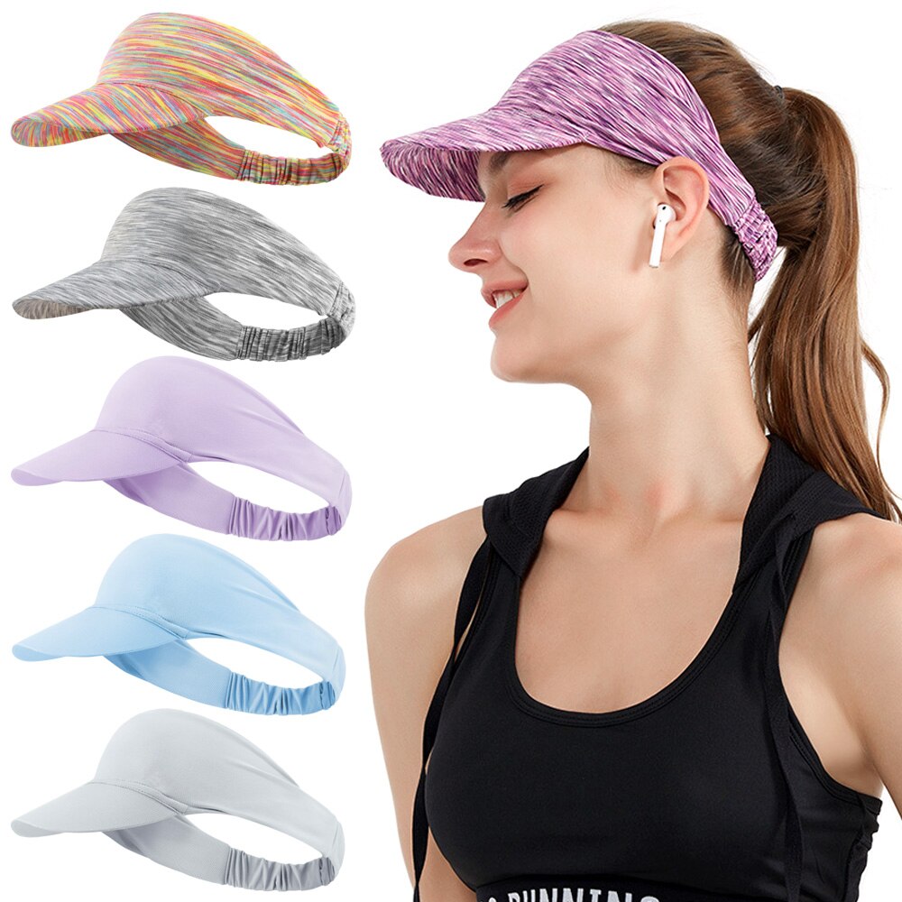 Adjustable Quick Dry Golf Tennis Hat Sun Visor Sports Hat Women Men Lightweight Tie Dye Visor Portable Outdoor Sunscreen Hat