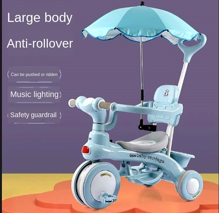 Baby Driewieler Pedaal Fiets 1-3 Jaar Oude Kinderen Rit Op Auto Lopen Tool Drie Wiel Fiets Baby Kinderwagen met Muziek Licht: J