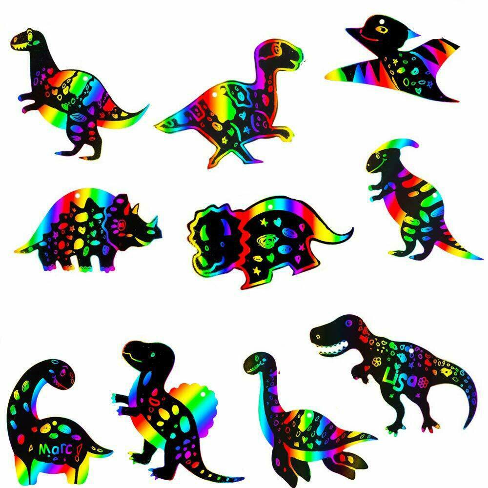 50 Sheets Scratch Art Paper Magic Rainbow Painting Doodle Boards 5 Wooden Stylus