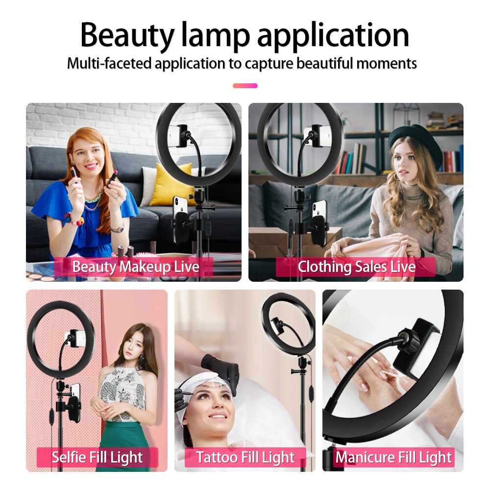 10 zoll 26cm Selfie Porträt LED Ring Licht für Handy, Kamera Video Aufzeichnen, make-up 1,8 m Höhe Stativ Ring Lampe Kit