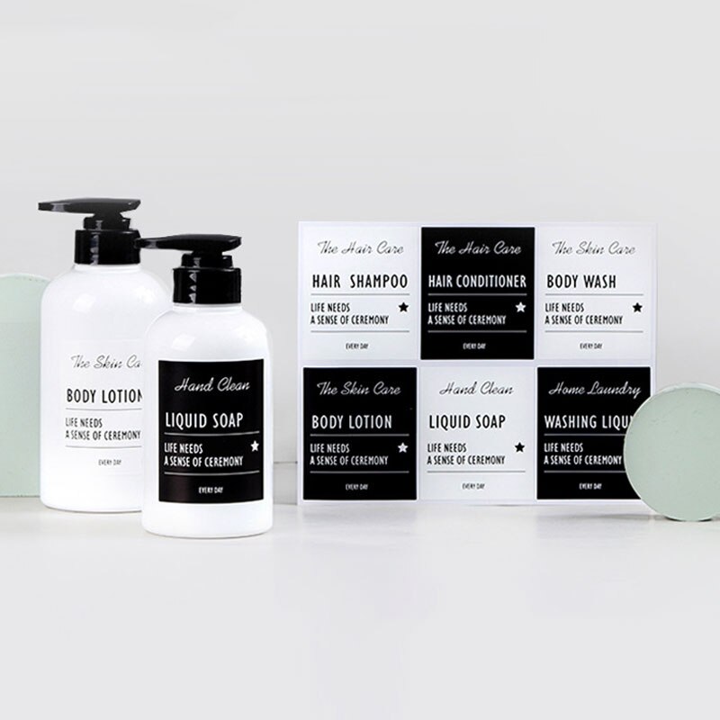 Schlecht Flaschen Etikett Aufkleber Kosmetische Lotion Seife Spender Singt Geschrieben Etiketten Wasserdichte Shampoo Klimaanlage Etiketten