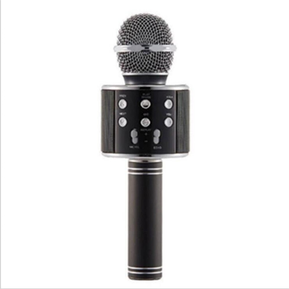 wireless microphone WS858 condenser karaoke mic bluetooth stand radio mikrofon studio recording studio WS 858: Black
