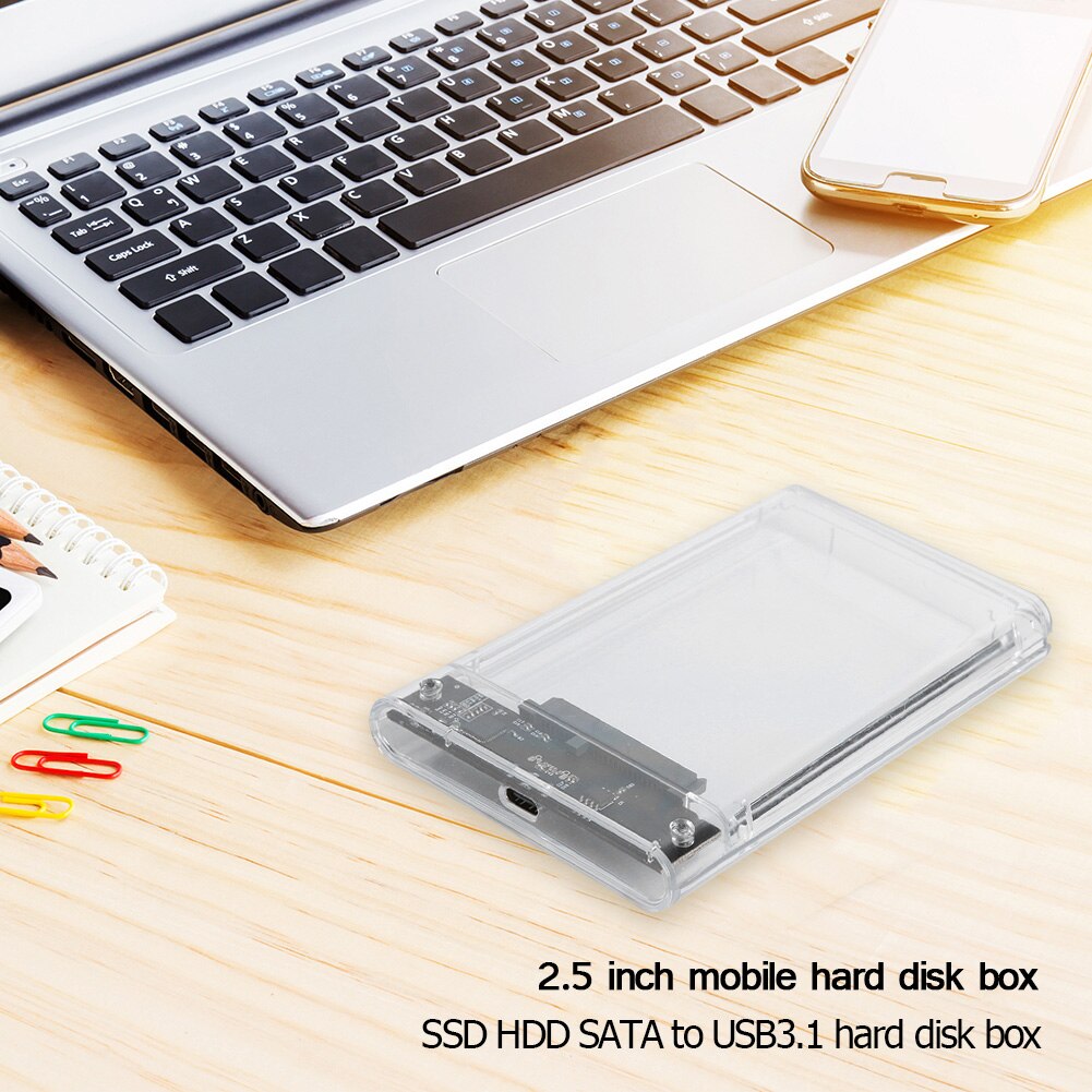 Caja de disco duro SSD HDD de 2,5 pulgadas, caja de disco duro SATA a USB 3,1, 6 Gbps, 8TB, con adaptador USB Micro USB C OTG para Android, ordenador portátil y PC