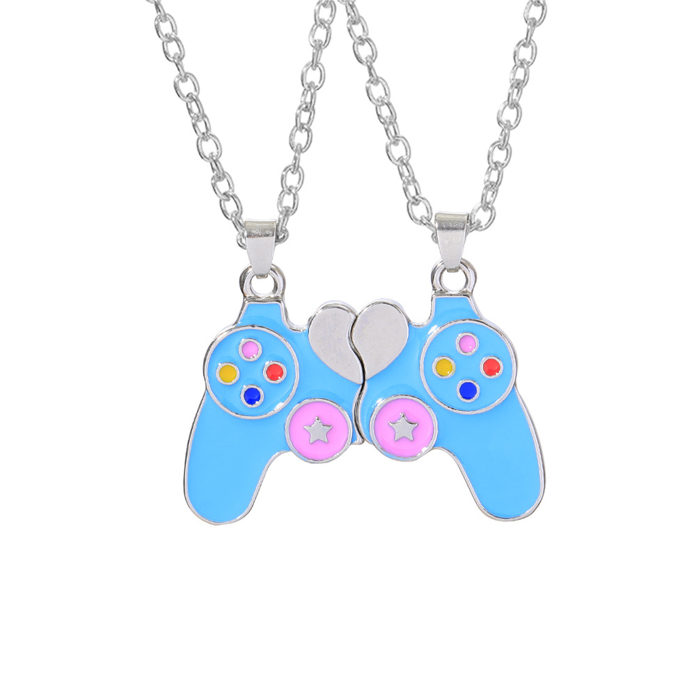 Süße Katze Herz Magnet Halsketten für Frauen Mädchen Kawaii Beste Freunde Neko Hündchen Ebene Anhänger Kette BFF Freundschaft Schmuck: Rose Gold Farbe