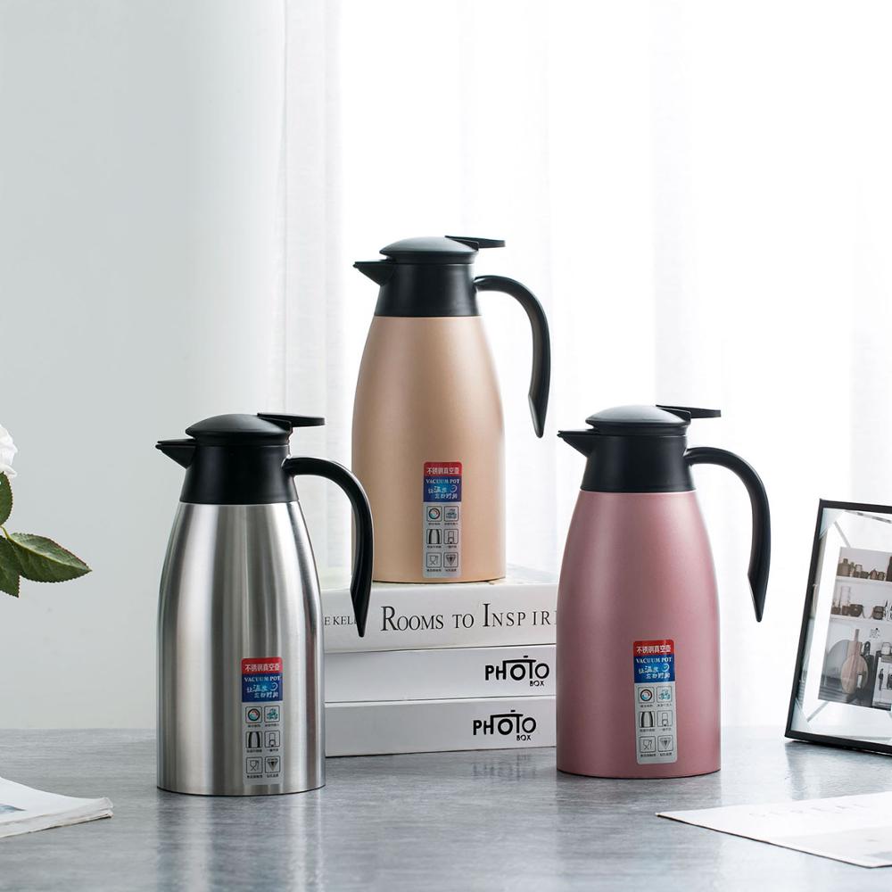 304 Stainless Steel 2L Thermal Flask Vacuum Insulated Water Pot Coffee Tea Milk Jug Thermal Pitcher for Home And Office