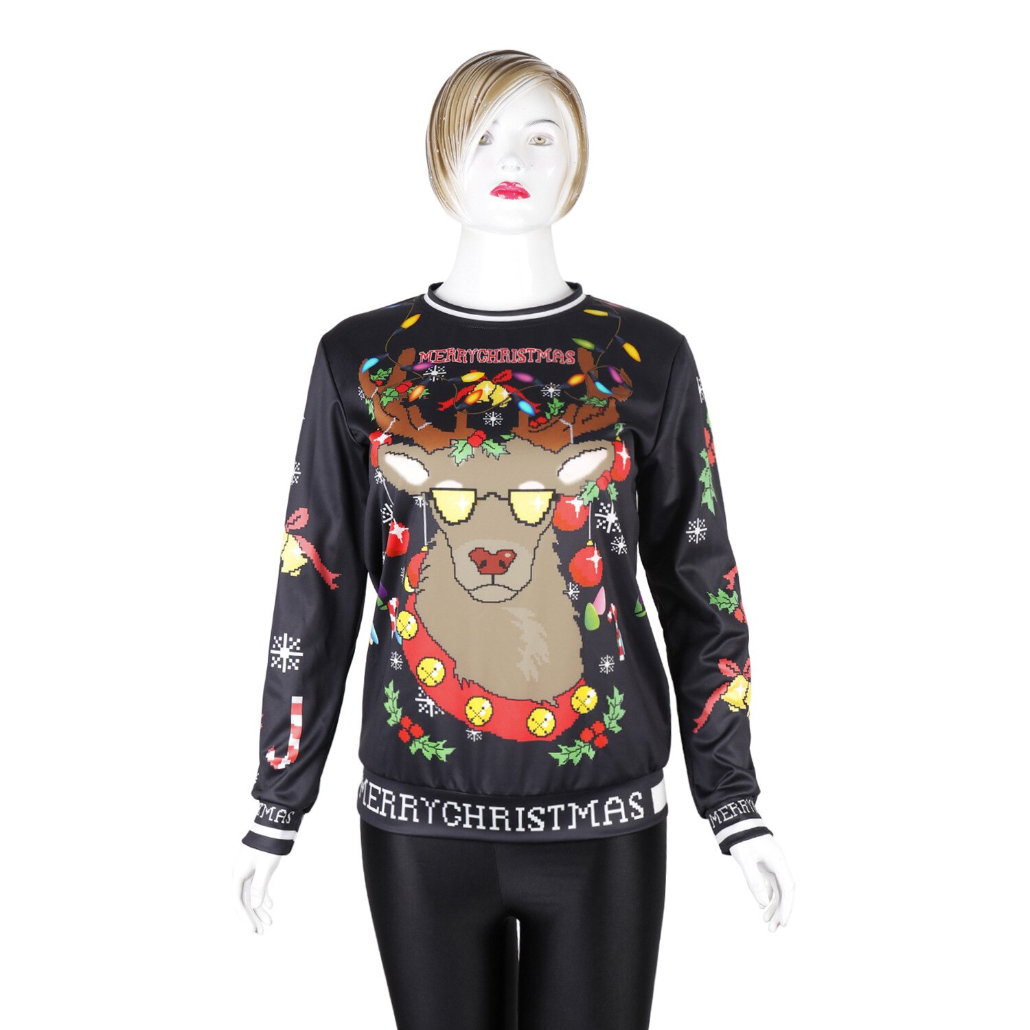 Christmas joulukoristeita cosplay poro digiprinttipääpanta mukava pyöreäpääntie neule
