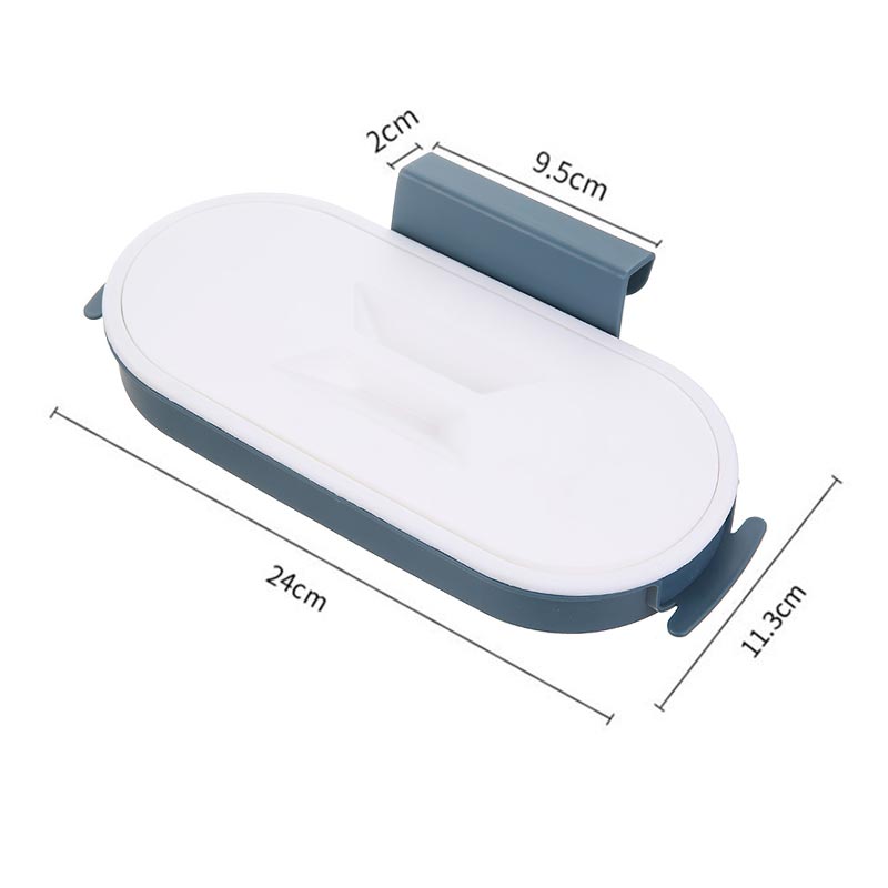 Vuilniszak Hanger Keuken Opknoping Krooshek Met Deksel Kastdeur Terug Plastic Vuilniszak Houder Draagbare Afval Bin Vuilnis rack: Blue
