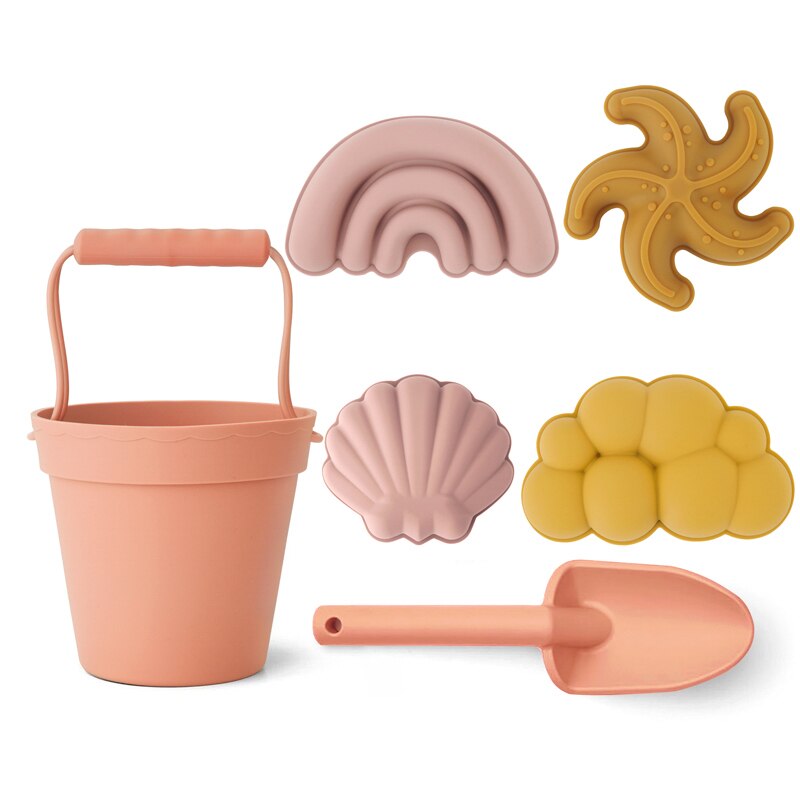 Jouets de plage pour enfants, dessin animé à la , outil de sable d&#39;été avec pelle, jeu d&#39;eau, jeu d&#39;extérieur, ensemble de bac à sable pour bébés: 001-muted
