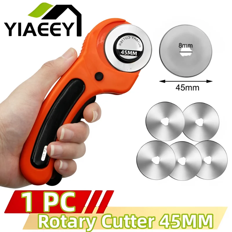 Cortador rotativo de 45mm para artesanía de cuero, herramienta de corte de cuero, tela artesanal, cuchillo de hoja Circular, bricolaje, costura de retazos y acolchado