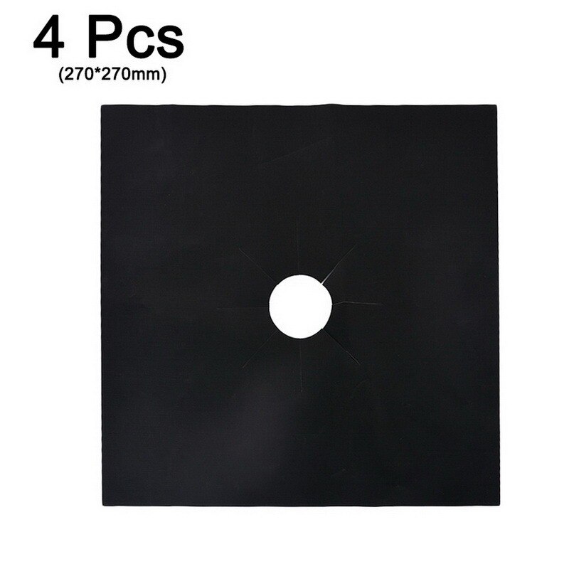 1/2/4 szt. Pakiet folia ochronna na kuchenkę gazową kuchenka obudowa ochronna kuchenka gazowa palnik płyty kuchennej ochraniacz akcesoria kuchenne: 4 szt czarny 