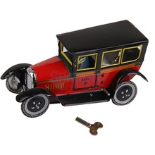 Wind Up Taxi Model Toy Collectible Zwart En Rood