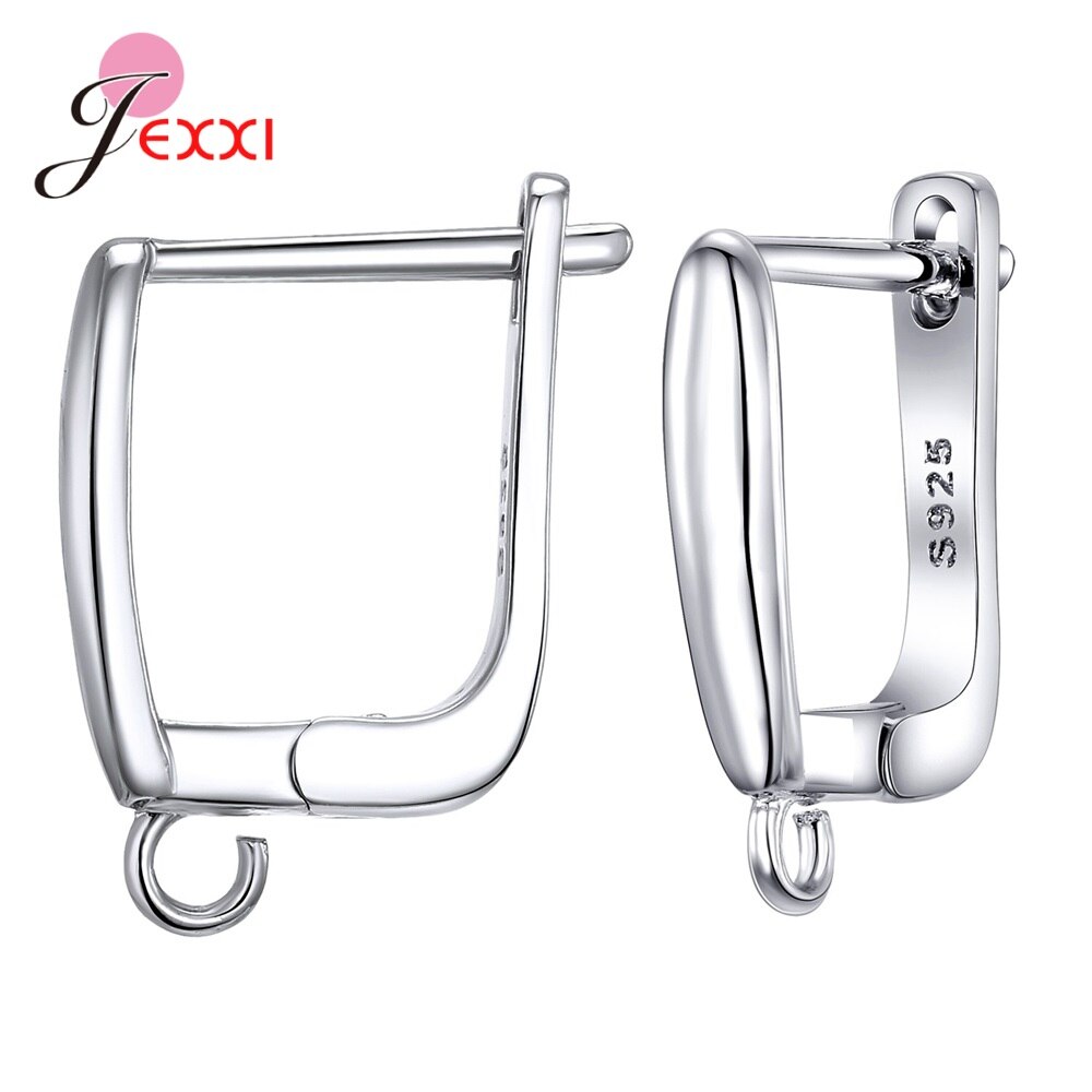 Pendientes de plata de ley 925 auténtica para mujer y niña, accesorios de joyería DIY, componente de joyería: I