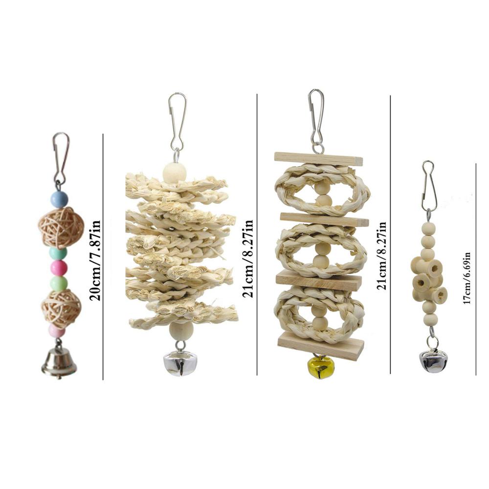 Wood color parrot toy bird toy set environmental protection