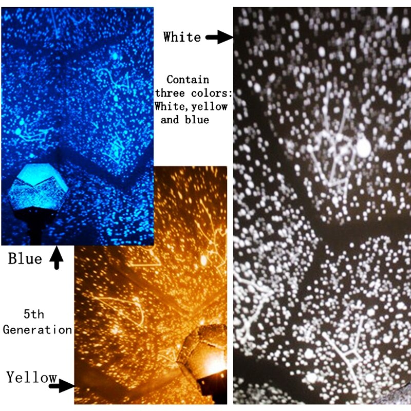 Fifth Generation LED Science Starry Ocean Waves Celestial Projection Lamp White Yellow Blue Color Sky Star Projector Night Light