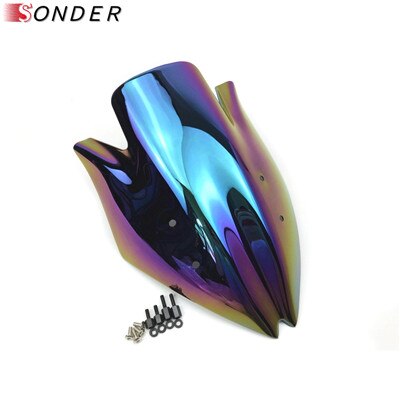 Pare-brise noir pour moto Kawasaki Z1000, Double bulle, NINJA z1000 07 08 09, 2007 Z 1000 z 1000: Iridium