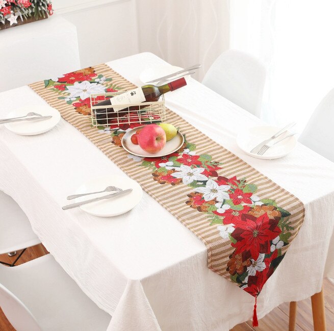 Brand Christmas Grid Cotton linen Table Runner For Family Dinners Table flag Indoor Outdoor Parties Use: B 1