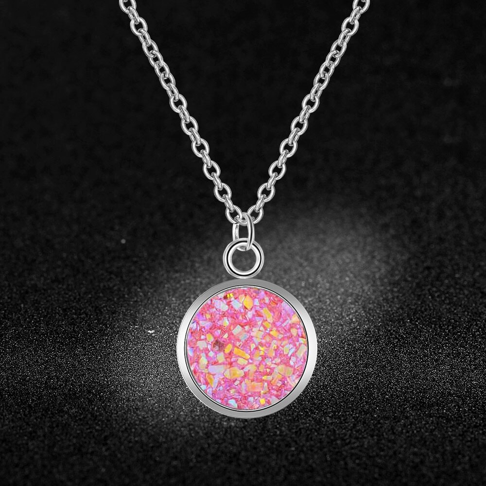 AAAAA 100% Roestvrij Staal Shining Resin Charm Ketting voor Vrouwen Nooit Aantasten Sieraden Ketting