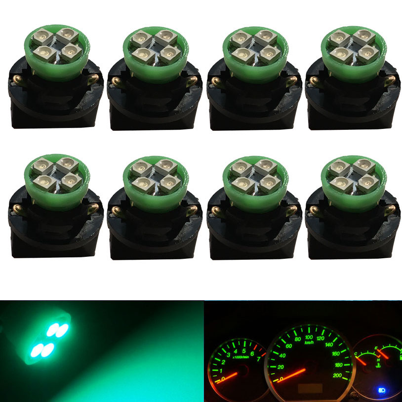 8pcs T10 4 Led 3528SMD Bulb W5W 158 194 PC194 PC168 Twist Lock Socket Car Dash Dashboard Instrument Cluster Panel Gauge Light