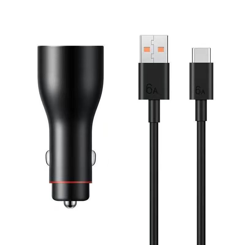 Cargador de coche Honor SuperCharge 66W Max Dual USB QC2.0 FCP SCP carga rápida compatibilidad Universal con Cable tipo c 6A: Default Title