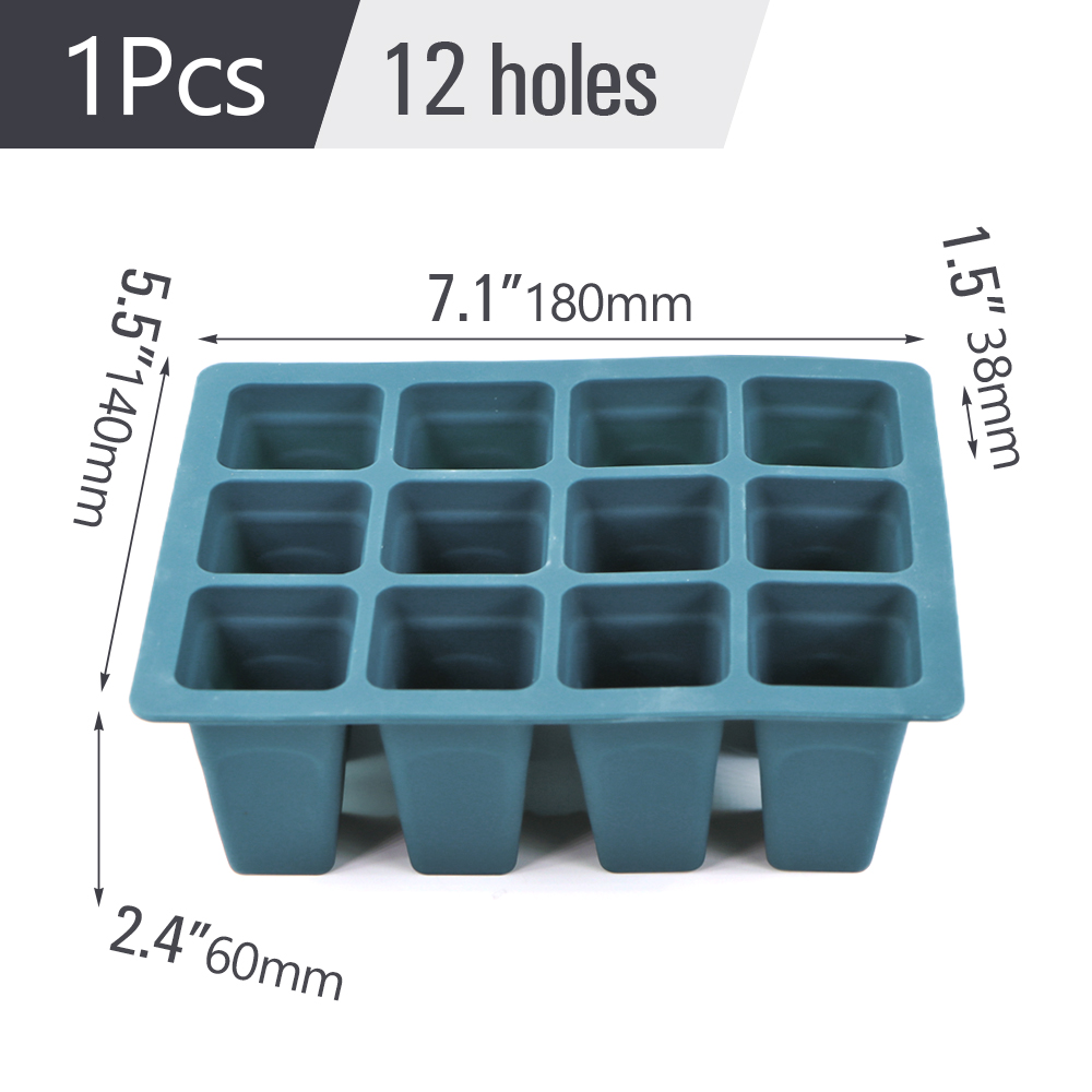 Plantes d'intérieur en silicone pour jardin, cadres de plantes, démarrage de l'escalade, pots de pépinière de semis, conteneur de propagation, boîte de culture de germination, 4 cellules, 6/12 cellules: Bourgogne