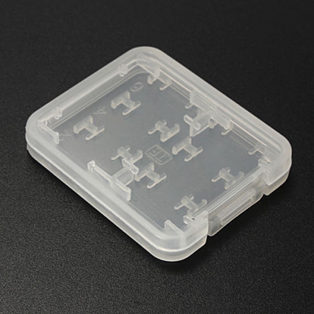 1pc 8 in 1 Protector Holder Plastic Transparent mini For SD SDHC TF MS Memory Card Storage Case Box Bag