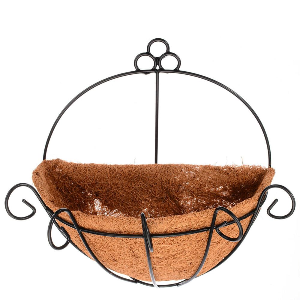 Wicker Rattan Flower Basket Plant Pot Plant Holder Home Wall Hanging Plant Basket Iron Style Wall-mounted Flower Pot Garden Deco: Small