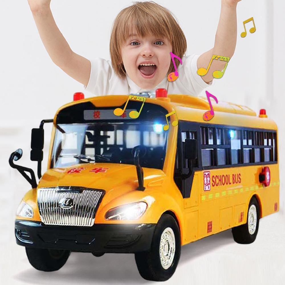 Simulation träge Schule Bus Spielzeug Schule Auto Modell Pädagogisches träge Spielzeug Beleuchtung Auto Spielzeug Musik Für freundlicher Interaktive D7G8