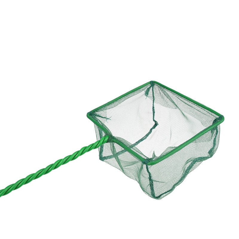 Epuisette à long manche pour aquarium,filet à poisson transportable de forme carrée pour réservoir, pour la pêche et le nettoyage des objets flottant dans l'eau, accessoire d'entretien
