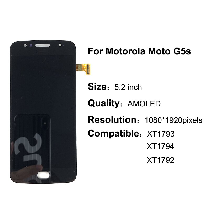 AMOLED pantalla LCD para Motorola MOTO G5S XT1793 XT1794 XT1792 reemplazo de la pantalla LCD piezas de montaje de digitalizador con pantalla táctil